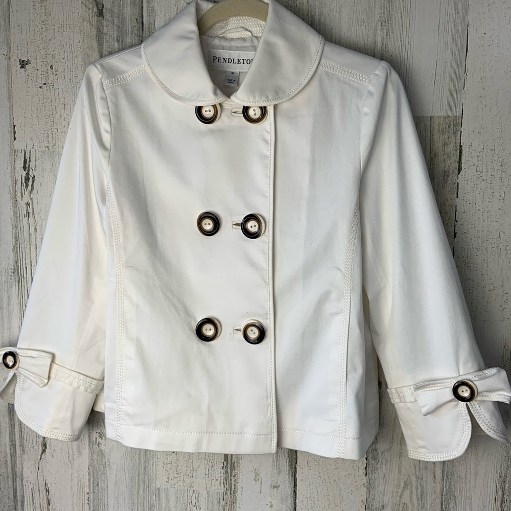 Pendleton White Cotton Lined Jacket Size M - image 4